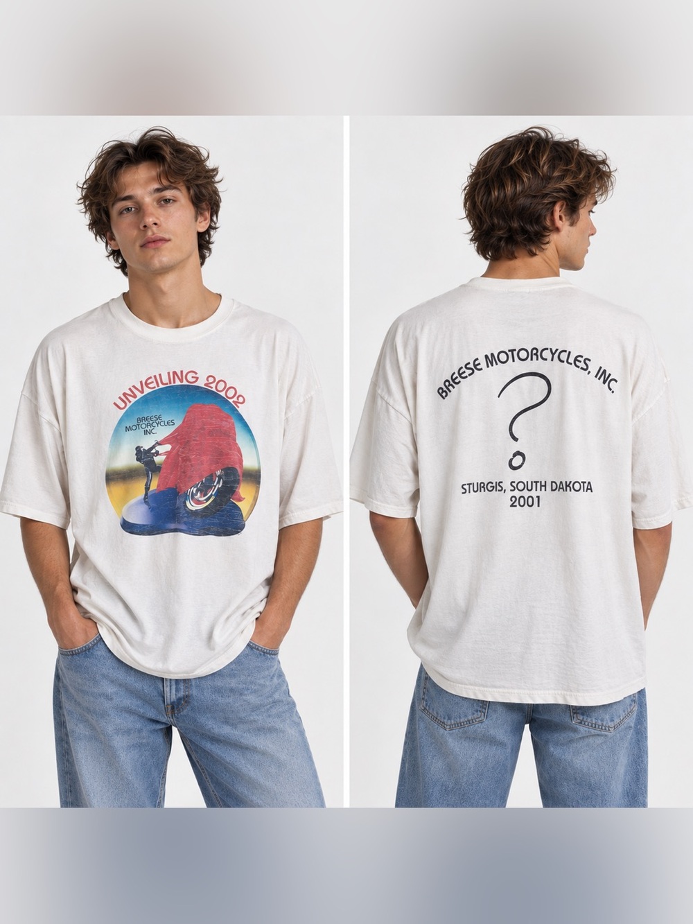 Vintage Y2k Sturgis Rally Breese Motorcycles Unveiling XXXL Graphic 02 Tee Shirt
